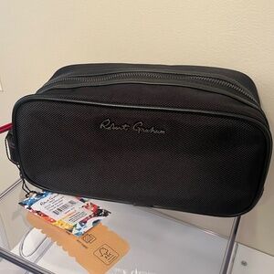 Men’s Robert Graham Hydrus Max Black Toiletry Bag Travel Bottles Funnel NEW